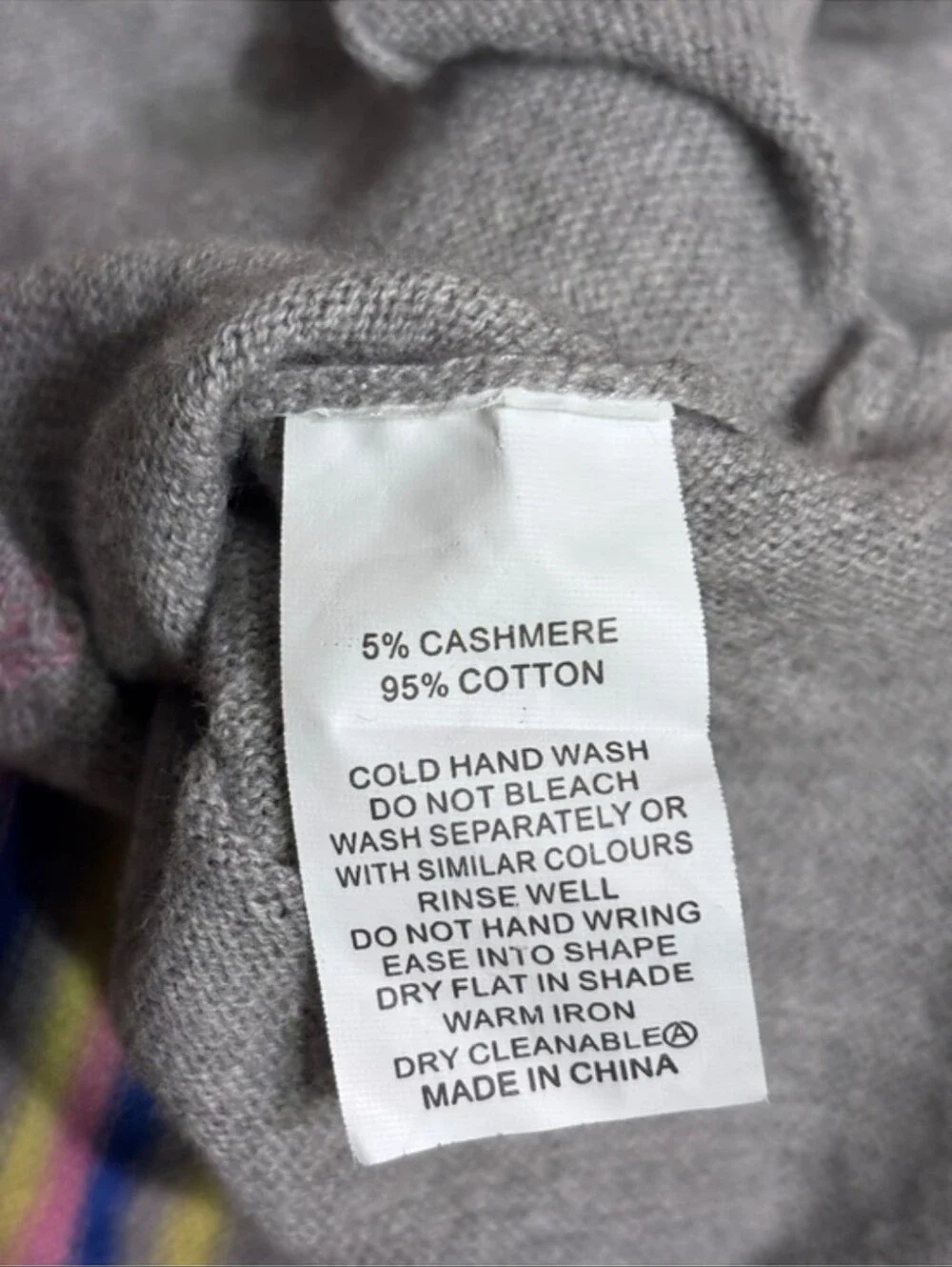 ZAKET & PLOVER Grey Cashmere Blend Abstract Scribble Boatneck Pullover Sweater